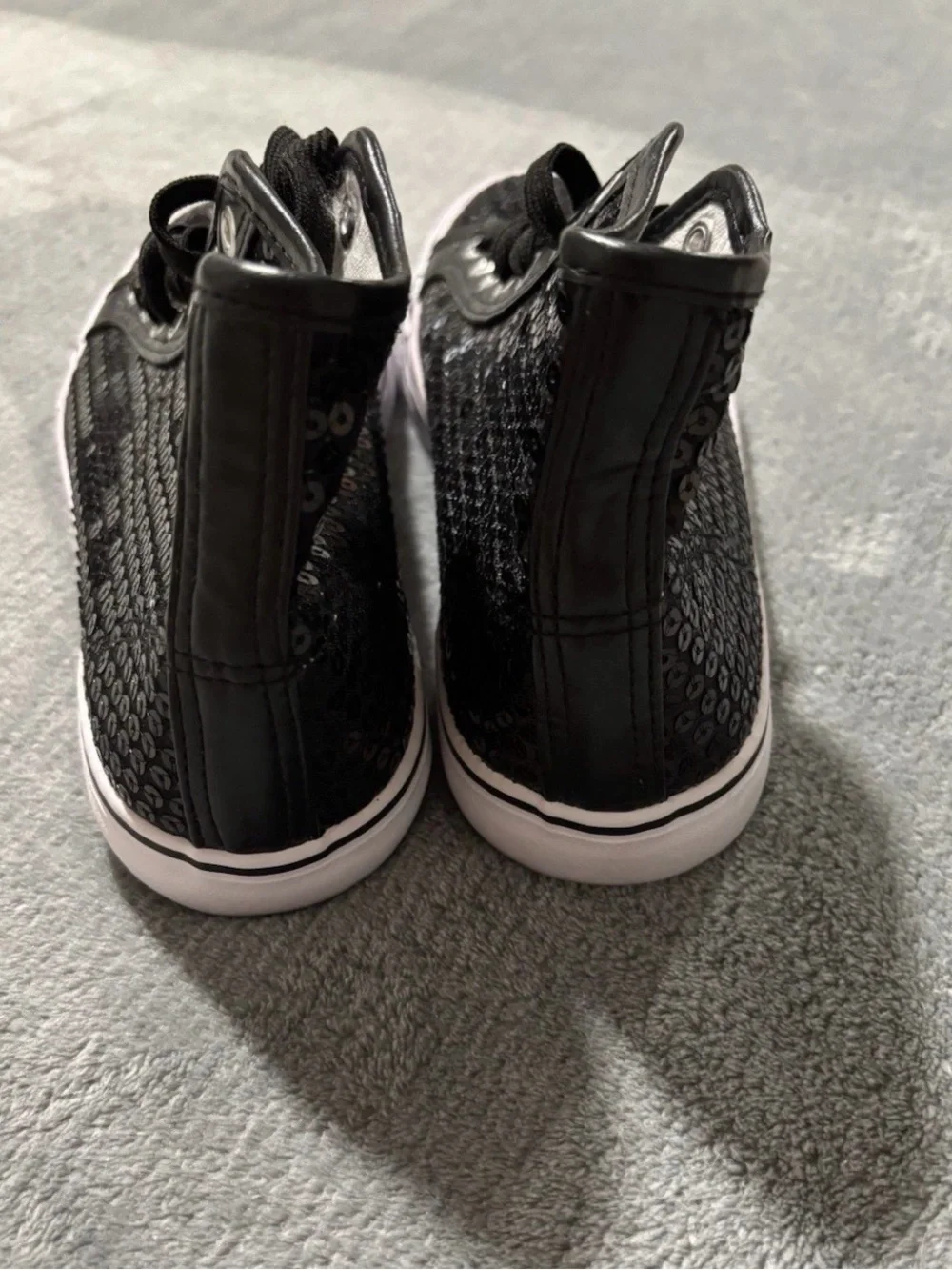 balera Black Sequin High-Top Sneakers